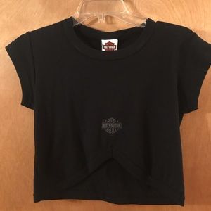 Black Harley Davidson Crop Top